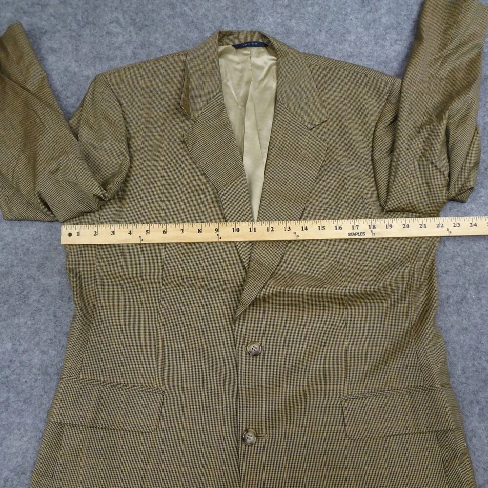 Brooks Brother Sports Jacket Mens 42R Brown Wool Coat Blazer Plaid